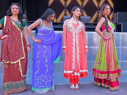 Fashion show participants at Diwali festival